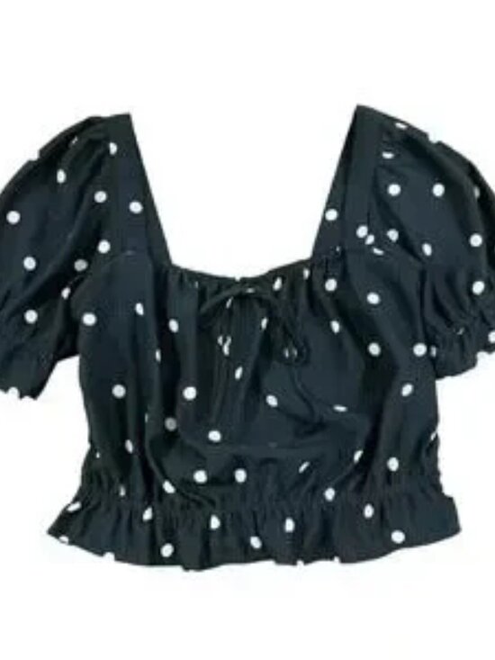 Tops - Polka Dot Puff Sleeve Top